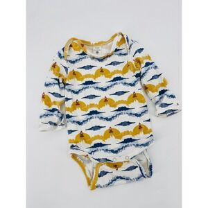 Kate Quinn Bodysuit Baby 3-6M White Rocket Ship Long Sleeve